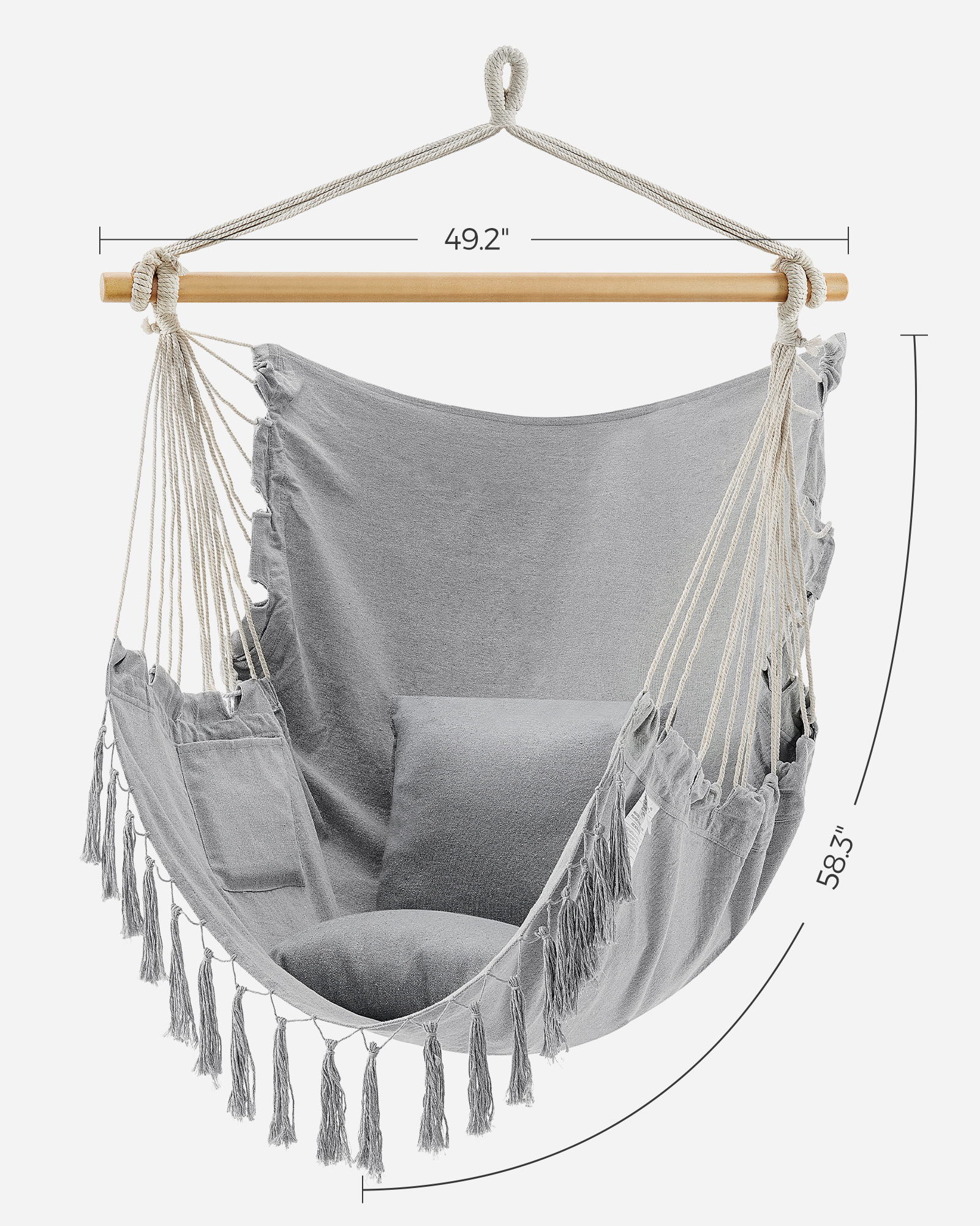 Synthetic Portable Swinging Outdoor Camping Hammock Cotton Rope Durable Hanging Chair