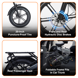 Vélo Électrique Pliant Tout-Terrain OUXI X8 250W 1000W à Suspension Intégrale 48V, Freins à Disque en Acier, pour Adultes, Entrepôt UE - Product Image 3