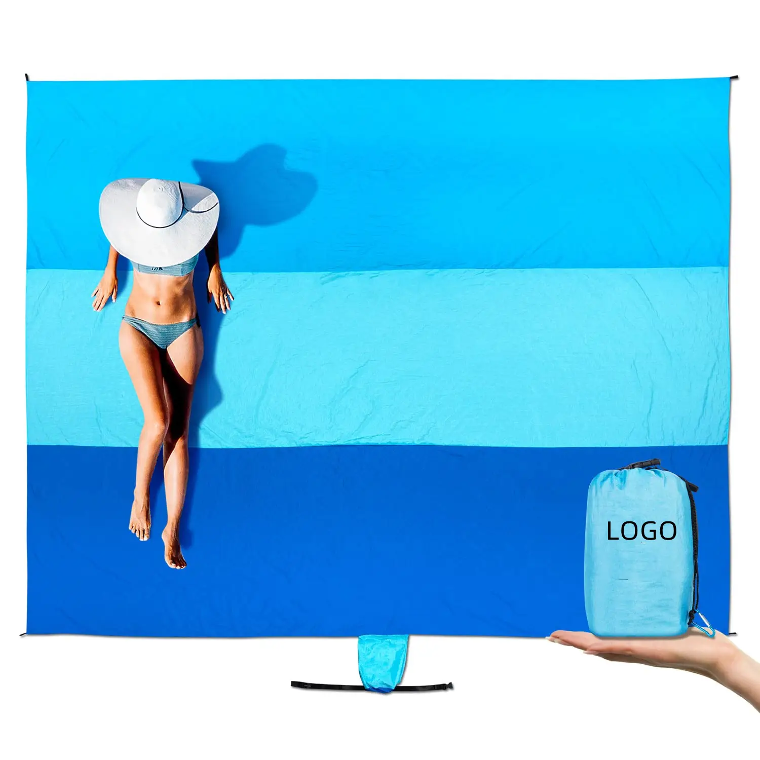 2023 hot wholesale outdoor compact sand free blanket beach blanket sand free beach mat