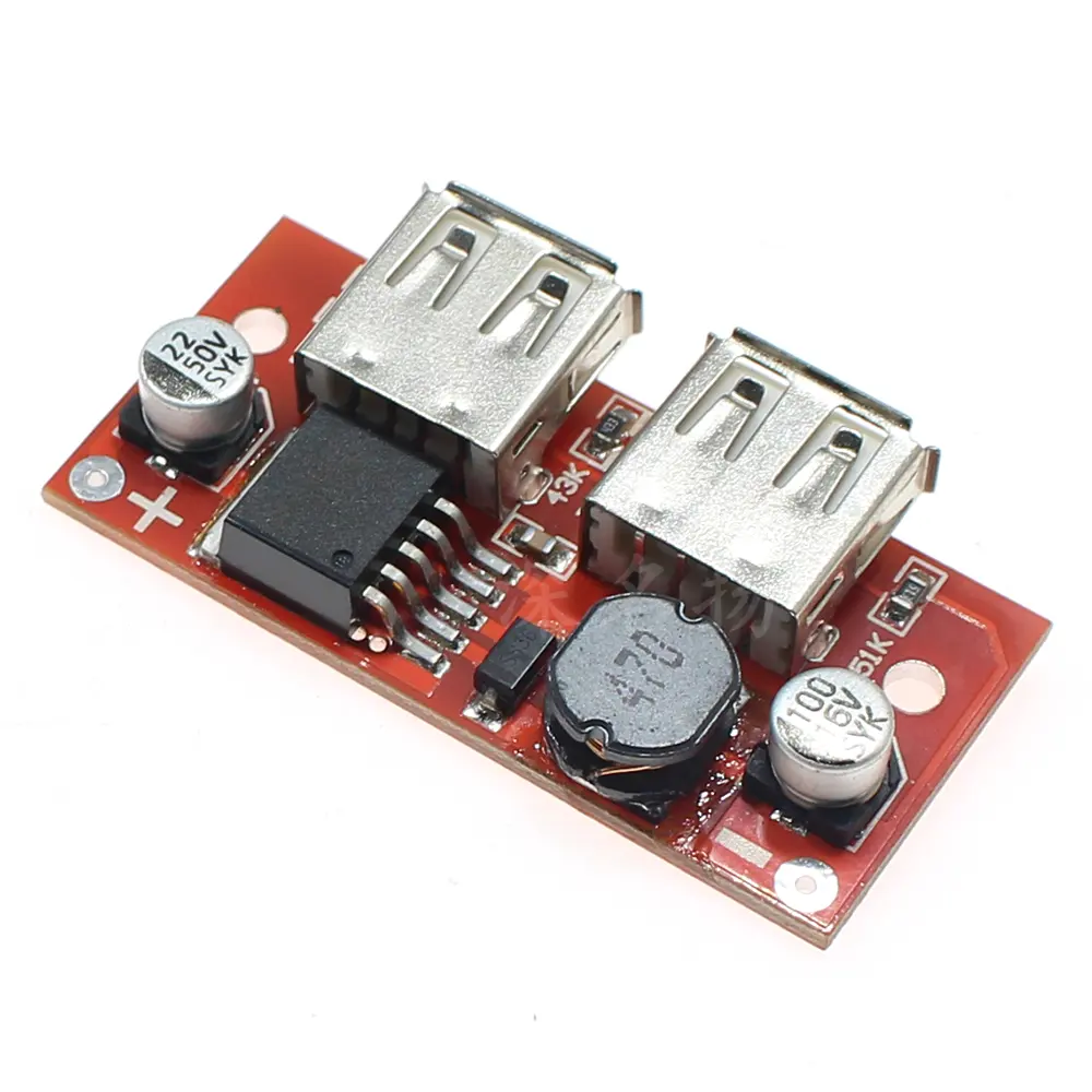 DC-DC LM2596 car charger buck module dual USB output fixed voltage 5V power module