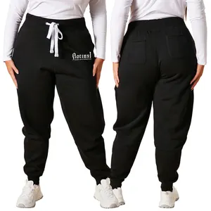 Büyük boy giysi artı boyutu kadın giyim kış pamuk Joggers puf baskı Sweatpants boy pantolon kadınlar için