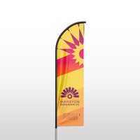 Drapeau à plumes personnalisé pour l'extérieur, idéal pour les concessionnaires automobiles, les immobilier, les inaugurations et la promotion commerciale