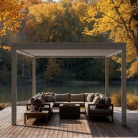 Gazebo de plage en aluminium avec éclairage LED - Structure extérieure durable, imperméable, résistante au vent, anti-UV, écologique, résistante aux rongeurs et à la décomposition