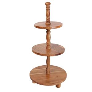 Handmade Wooden 2-Tier Eco-Friendly Cake Stand for Birthday Party Home Hotel Use-the QUALITY COLLECTION QC-6489 (Made India) - Product Image 3