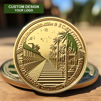 Moneda de Recuerdo con Temática del Desierto Saudí, Chapada en Oro, de Latón, con Esmalte 2D y Estampado, Monedas Conmemorativas para Regalo Turístico