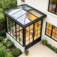 Französische Türen aus Aluminiumlegierung, gewölbte Doppeltüren mit gehärtetem Glas, Wärmedämmung, Außentüren für Villa, Hof und Garten