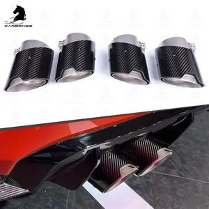 Auto Carbon Fiber Exhaust Tips Pipe For BMW G80 M3 G82 G83 M4 Real Carbon Fiber Muffler Tips