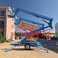 Fruitpluklift, aanhangwagen gemonteerde spinnenlift, kersenplukker, hydraulische kraan, telescopische hoogwerker, 8m