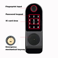 Serrure de porte intelligente extérieure Tuya WiFi IP65 étanche en alliage d'aluminium avec déverrouillage par empreinte digitale, mot de passe et carte, serrure de jante intelligente Ttlock