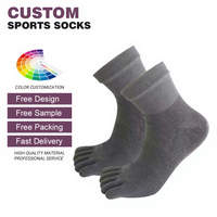 Chaussettes à cinq doigts respirantes et colorées personnalisées pour le sport en plein air, la course à pied, séchage rapide, chaussettes à doigts séparés