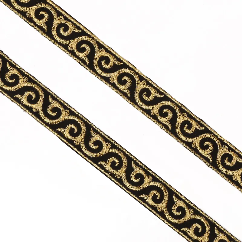 4 Mt/los Width 2/2.5/3/5cm Gold Silver Ethnic Embroid Lace Trim Jacquard Ribbon für Garment Accessories DIY Craft Making