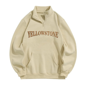 Nouveaux sweats en molleton unisexes Vente en gros Sweat à capuche à manches longues pour hommes avec demi-fermeture éclair pour l'automne et l'été - Product Image 5