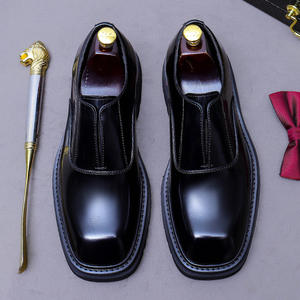 Chaussures pour hommes de luxe haut de gamme, en cuir, fabriquées à la main, à bout carré, style Oxford, décontractées, respirantes, antidérapantes et légères - Product Image 6