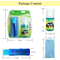 Kit de nettoyage d'écran LCD Premium Dépoussiéreur Spray de nettoyage d'écran TV pour ordinateur portable et nettoyeur d'écran à brosse