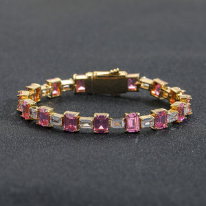 Pulsera Hip-Hop con Zirconia Cuadrada a Juego de Colores, Cadena de Tenis Sencilla, Zirconia Hip-Hop para Hombre y Mujer, Moda Tanjing - Product Image 2