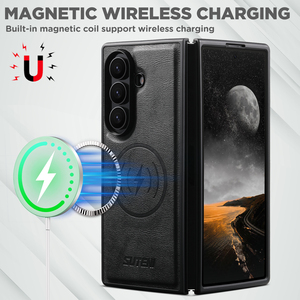 Funda Protectora para Teléfono con Carga Inalámbrica Magnética de Cuero Sintético con Sensación Esmerilada SUTENI para <span class=keywords><strong>Samsung</strong></span> <span class=keywords><strong>Galaxy</strong></span> Z Fold 7 6 - Product Image 2