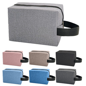 Travel Toiletry Bag Nylon Zipper Closure Rectangle Large Capacity Waterproof Cosmetic Storage Bag Solid Color - Product Image 2