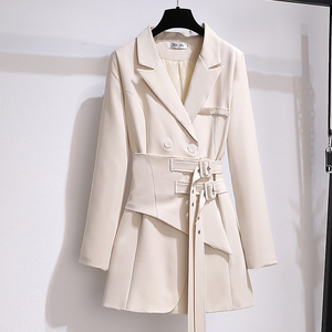 Manteau coupe-vent mi-long pour <span class=keywords><strong>femme</strong></span>, nouvelle collection automne, style ample et tendance, longueur au-dessus du genou - Product Image 2