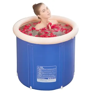 Inflatable दौर गर्म बाथटब झटका अप वयस्कों के लिए पोर्टेबल स्नान टब