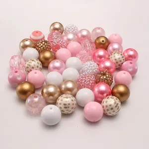Großhandel 20mm Acryl runde Perlen für die Herstellung von Armbändern, Mode gemischte Farbe Acryl Spacer Perlen für die Stift herstellung