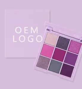 Vente en gros 9 couleurs cosmétiques maquillage végétalien multichrome ombre à paupières maquiagem poudre pressée métallique fard à paupières palette pigment