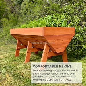 Grand lit de jardin <span class=keywords><strong>surélevé</strong></span> <span class=keywords><strong>en</strong></span> bois naturel à charge élevée avec doublure et pieds - Product Image 3