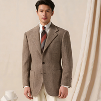 Veste de costume pour homme de haute qualité, rétro, épaisse, 450g, 100% laine, fil grossier, motif en chevrons