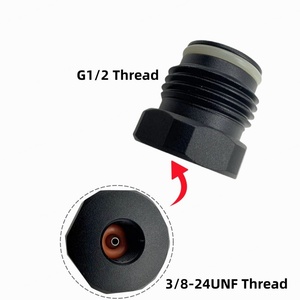 Adaptador de Cilindro para Cartuchos de CO2 Zimakyfa de Aleación de Aluminio Negro, Rosca Hembra 3/8-24UNF a Rosca Macho G1/2 - Product Image 6
