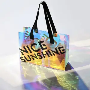 Hologramm Large Bag Stadium Approved Trans lucent Reflective Transparent Durchsichtig Big Clear Tote Handtasche Clear Tote Bags