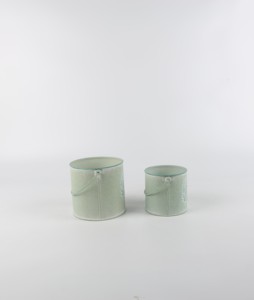 Vente en gros seau à légumes ovale en métal galvanisé deux pièces vert clair seau en fer décoration intérieure seau à fleurs - Product Image 3