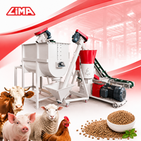 Ligne de production d'aliments pour animaux LIMA Mini 600 kg/h, ligne de traitement de granulés à matrice plate, broyeur-mélangeur de granulés pour poulets de chair et poules pondeuses