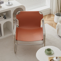 Fauteuil inclinable moderne en cuir souple en acier inoxydable, canapé-lit design, mobilier de loisirs pour hôtel, salon, maison, intérieur