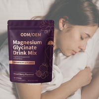 Marque Blanche 16 Sachets Poudre de Glycinate de Magnésium pour le Soutien des Niveaux de Cortisol, des Fonctions Cognitives, la Concentration et le Bien-être Énergétique