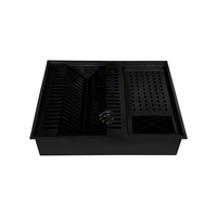 CLHA UMIDA Support de rangement de vaisselle en acier inoxydable fait à la main Évier à une cuvette de haute qualité Personnalisable Forme carrée Sans robinet