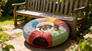 Nuova Cuccia per Animali in Rattan Ecologico, Graziosa Casa in Rattan con Passaggio per Gatti, Bellissima Casa per Animali - Product Image 5