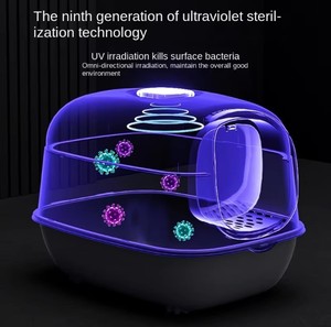 قطة كبيرة جدًا مقاومة للرذاذ مع مرحاض بلاستيكي مغلق بالكامل للتطهير وإزالة الروائح الكريهة - Product Image 6