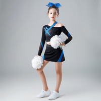 Nuevos Uniformes de Animadoras de Manga Larga para Niños, para Competencias de Aeróbic