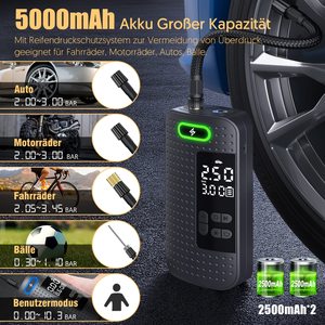 Pompe à gonfler les pneus portable avec manomètre numérique pour valves Schrader/<span class=keywords><strong>Presta</strong></span>/<span class=keywords><strong>Dunlop</strong></span> - Product Image 3