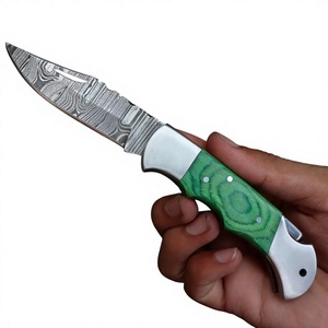 High Quality Damascus Steel Folding Blade Pocket <b>Knife</b> Wholesale Factory Rates wood Handle Tactical Application - Product Image 4