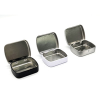 Mini boîte de conserve à glissière en métal portable petit kit de conteneur de stockage avec couvercle pour boîte de stockage en étain