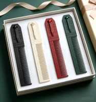 Peigne en métal droit pour la région arabe, personnalisé avec logo de marque, en alliage de zinc, avec clip, pour cheveux masculins - Vente en gros