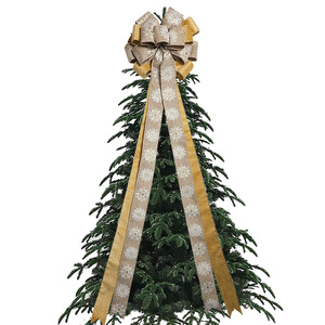 JQ圣诞雪花蝴蝶结丝带涤纶圣诞树装饰配件成品批发 - Product Image 4