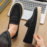 Mocassins décontractés pour hommes en daim souple de haute qualité, respirants, antidérapants, à enfiler, avec doublure en PU et semelle extérieure en PVC, toutes saisons