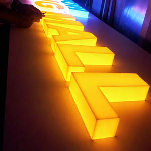 Custom acrylic light <b>sign</b> Gold 3D letters design <b>LED</b> acrylic wall art Acrylic light <b>sign</b> for wall - Product Image 3