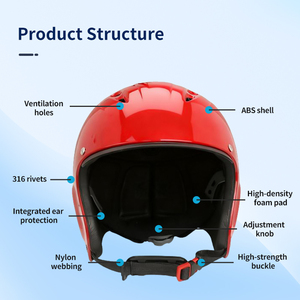 Casque de sécurité personnalisé durable Casque de sécurité sportif de sauvetage en eau rouge Adultes pour parcs aquatiques et rafting - Product Image 4