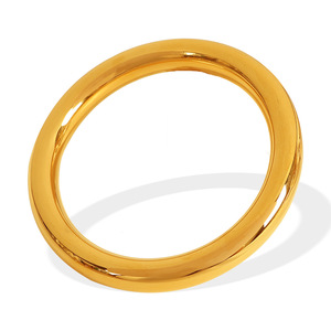 Classic Plain <b>Bangle</b> <b>Bracelet</b> For Women 18K Gold Plated Elegant Versatile Jewelry Everyday Wear - Product Image 5