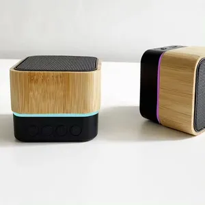 New Trending Mini Wireless Desk Computer Speakers Bamboo Portable Speaker For Laptops Cellphone Computer