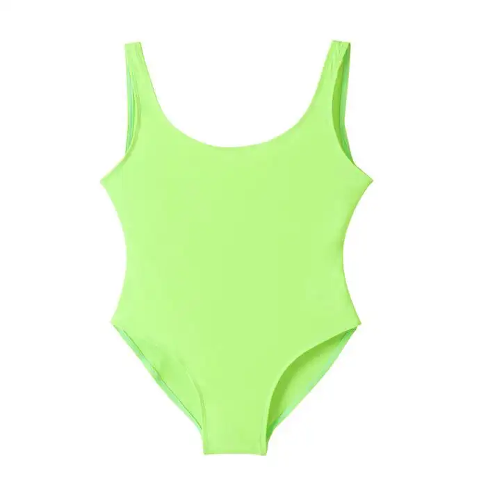 Neon green yellow hot pink red Swimwear Women Thong Bathing Suit Female Swimming Summer Beachwear Bodysuit Leotard