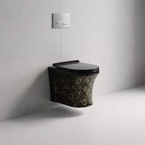 Armoire d'eau suspendue au mur en céramique de qualité A indienne de designer Rétro Noir EWC Toilettes sanitaires Style européen - Product Image 2