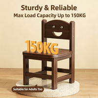 Chaise pour enfants en bois massif traditionnelle avec dossier, tabouret bas et petit banc en bois pour chambre et salon
